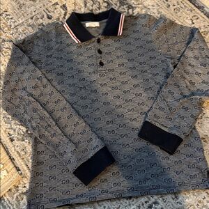 Gucci Dark Blue and Light Gray Polo for your boy ❤️